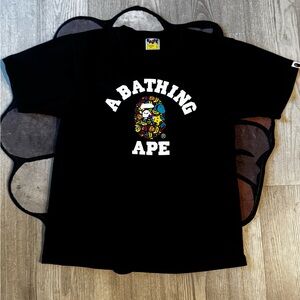 A Bathing Ape Black Graphic Short Sleeve Tee